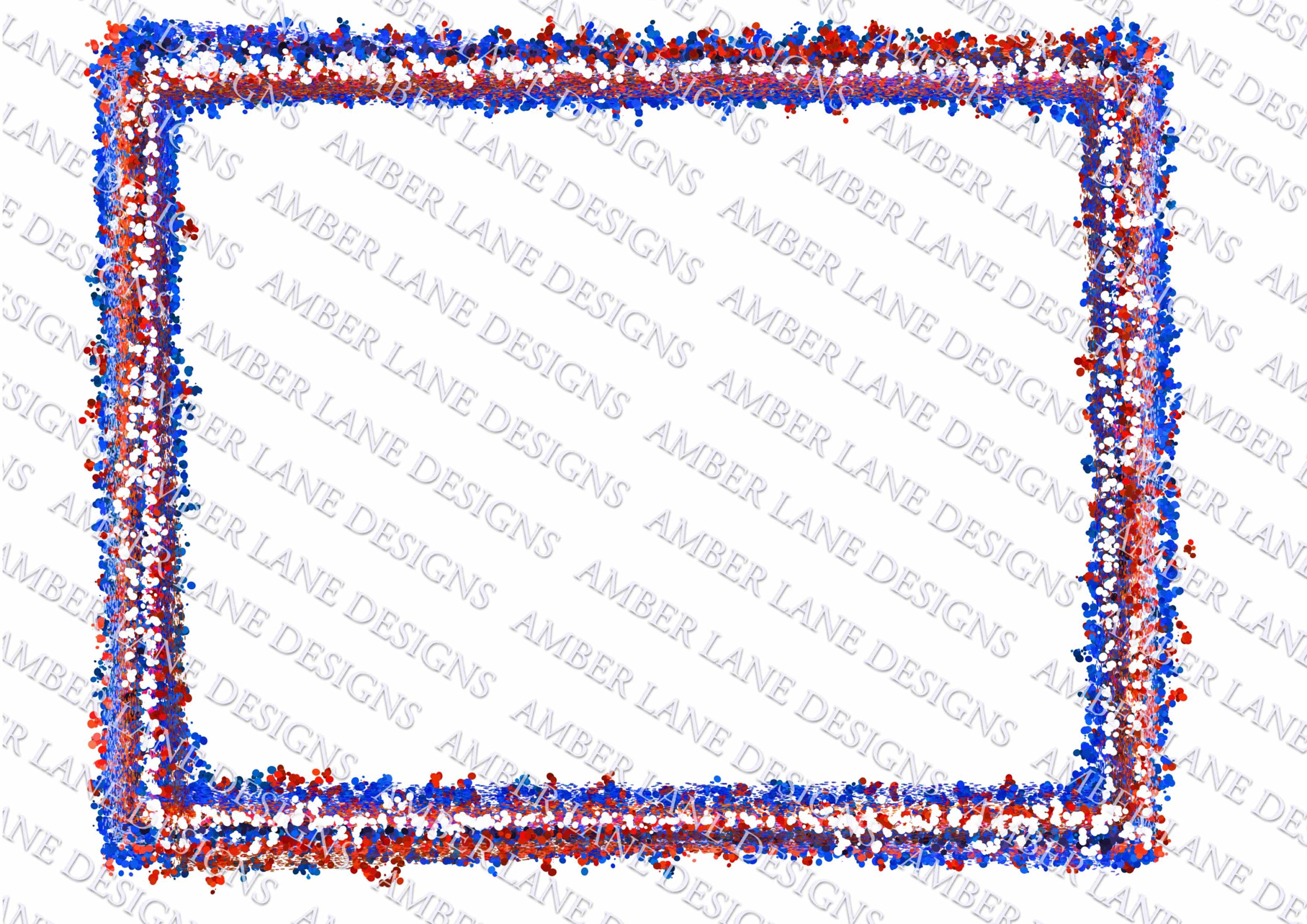 Splat 4th July Frame, red white blue , Border Frame,  png file only