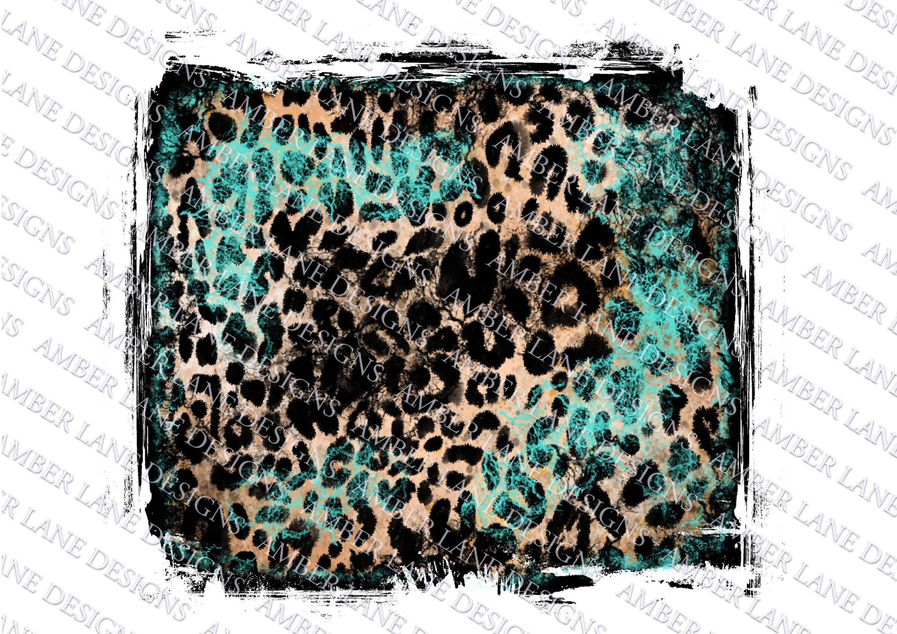 turquoise leopard print top