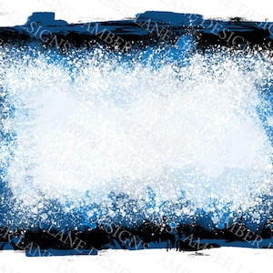 Royal Blue paint splats bleach grunge background frame png file