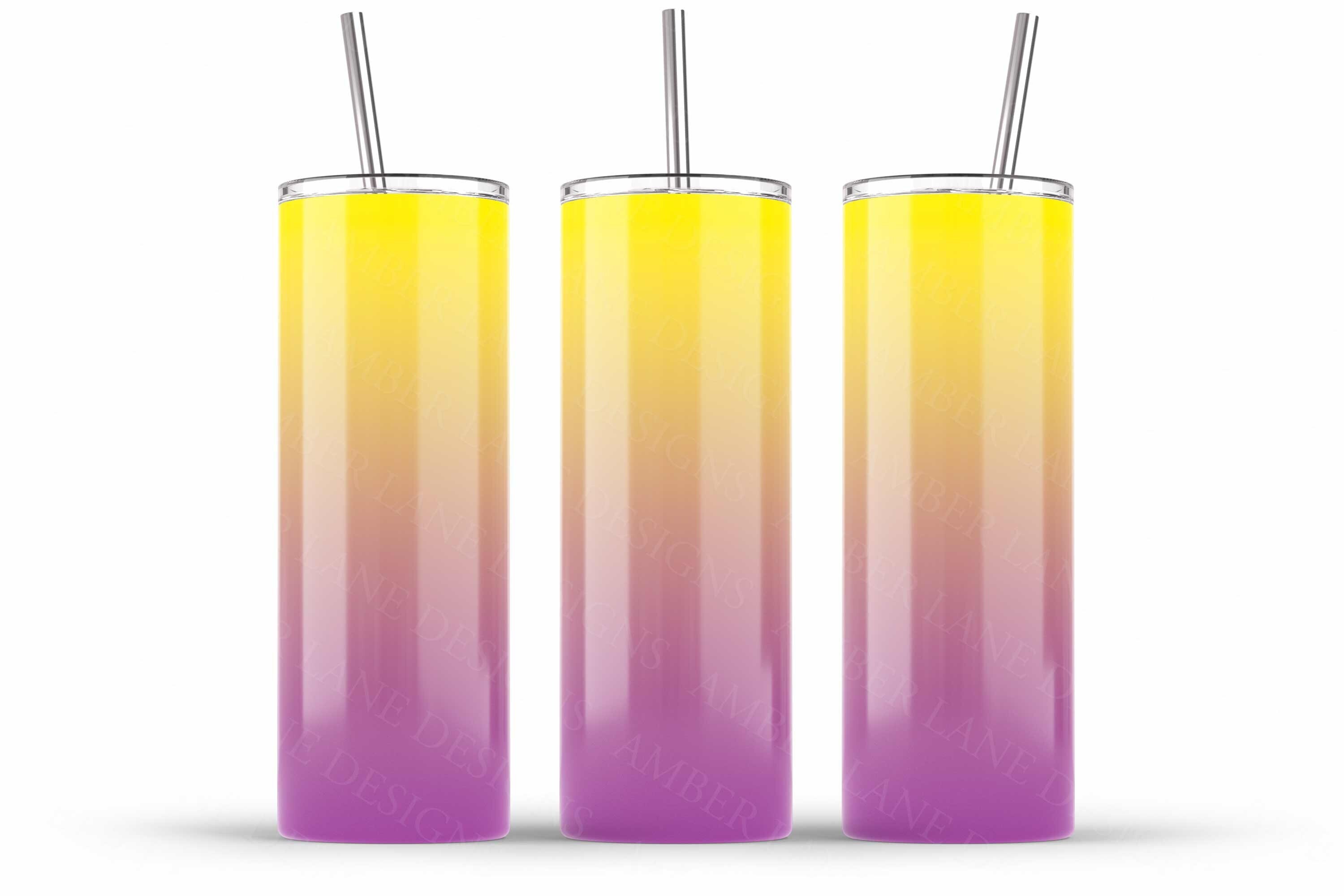 Purple and Yellow Tumbler 20oz SKINNY TUMBLER Straight Wrap 1 Etsy
