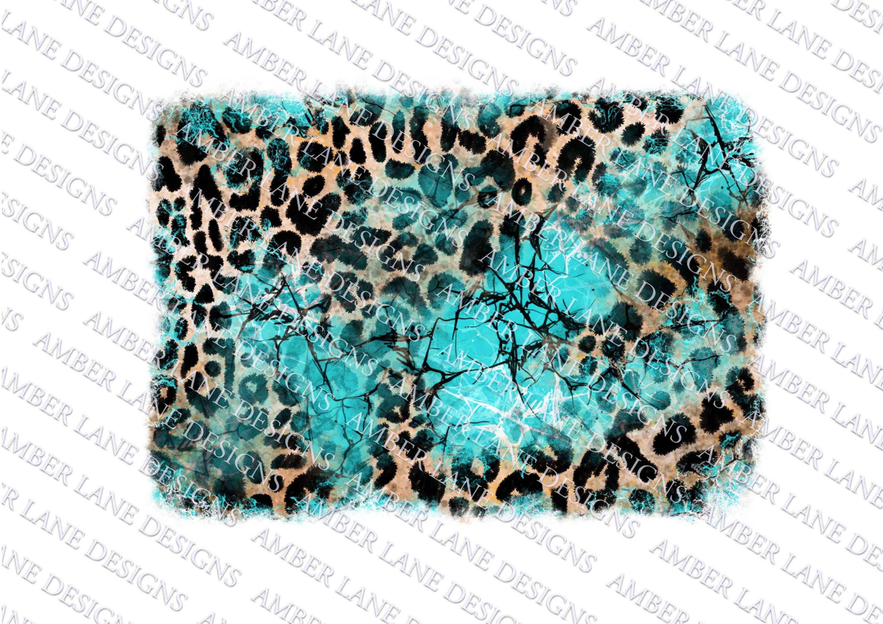Leopard Print and Turquoise Stone Background, - Etsy