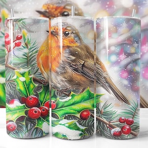 Gobelet de Noël avec Robin, 20 oz SKINNY TUMBLER