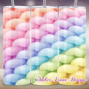 Flauschiger Regenbogen Strickstoff in Pastelltönen