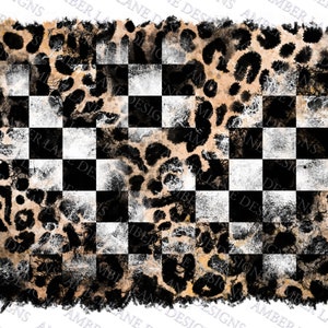 Checkered Flag and Leopard grunge background,