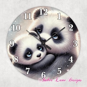 Panda's mama- en babykloksublimatie voor png-bestand van 8 x 8 inch
