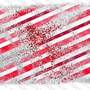 Peppermint candy cane and glitter, scrapbook background, png file