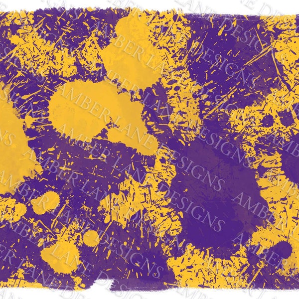 Purple And Gold Paint Splatter background Sublimation png file tumbler wrap