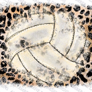 Volleyball and leopard grunge,  Watercolor  Background PNG , splash frame tumbler wrap