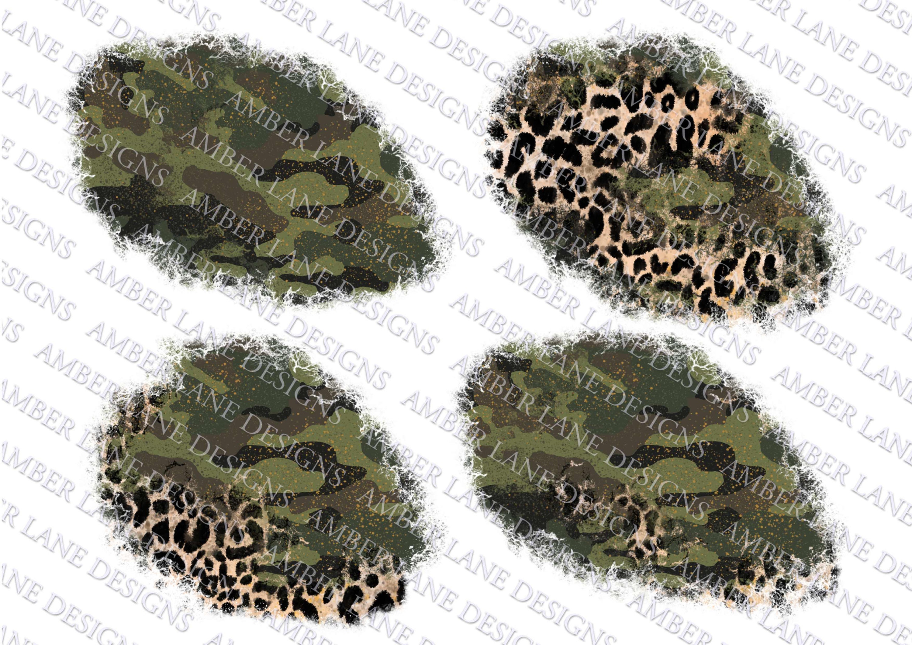 Camouflage Leopard Patches, design elements for t-shirts, 4 png files