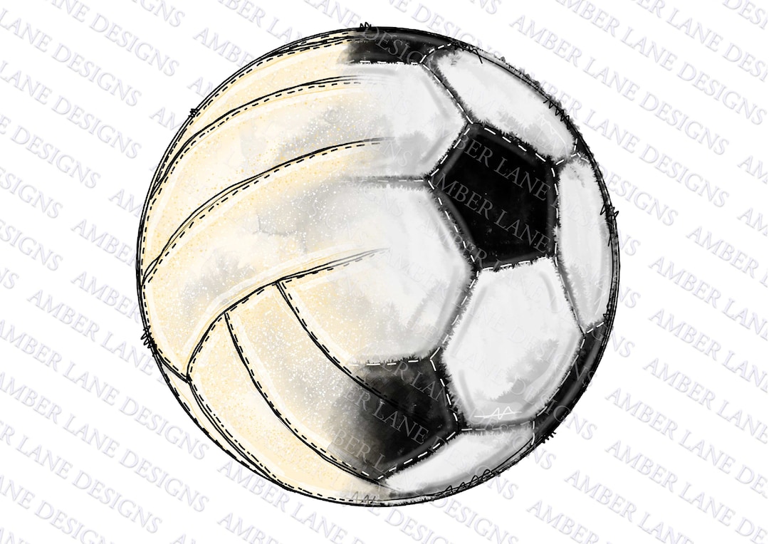 Half Soccer Ball and Volleyball Png File Etsy