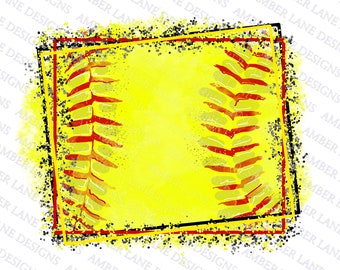 Distressed Softball Splash Frame, Background PNG Design | Softball Design