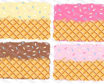 Ice Cream and Waffle Bundle with sprinkles 4 png files tumbler wrap