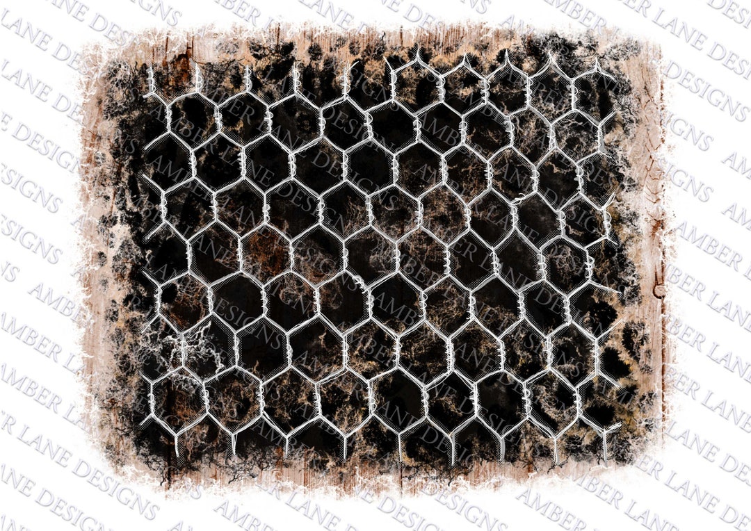 Chicken Wire Background With Wood Hand Drawn Sublimation PNG Tumbler