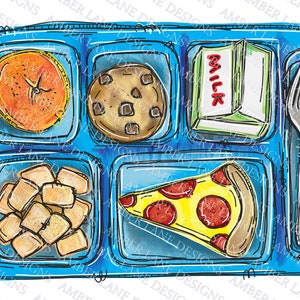 Plateau à lunch scolaire PNG, cafétéria, conception de sublimation de retour à l'école