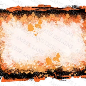 Schizzi di vernice arancione candeggina grunge sfondo cornice file png