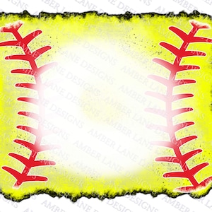 Softball Bleach Patch With Vintage Grunge Handwriting PNG Digital Background File