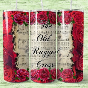 Roses rouges framboises Old Rugged Cross GOBELET SKINNY 20 oz film droit 1 fichier jpeg