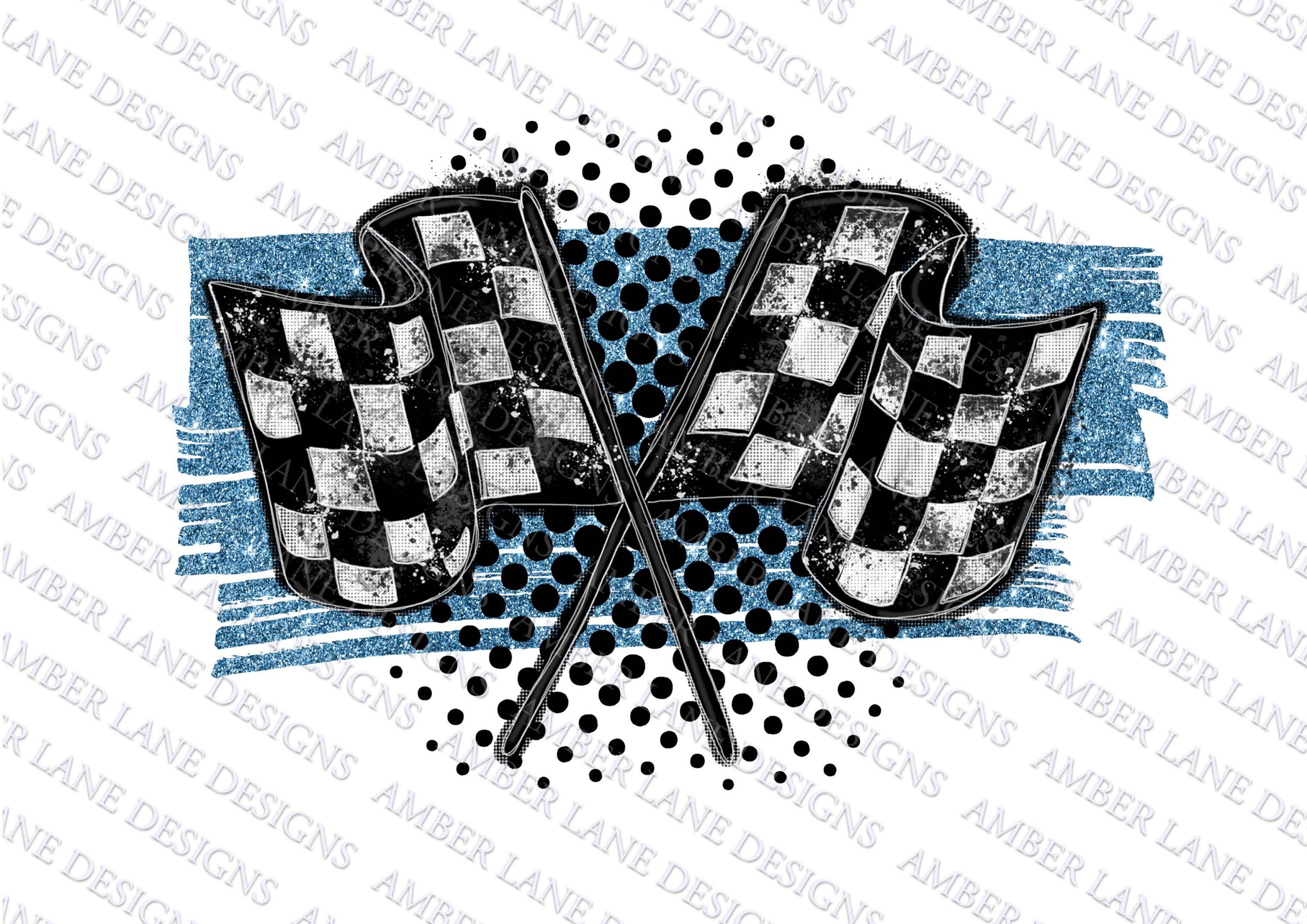 Racing Flags and Blue Glitter Background Splash PNG File - Etsy
