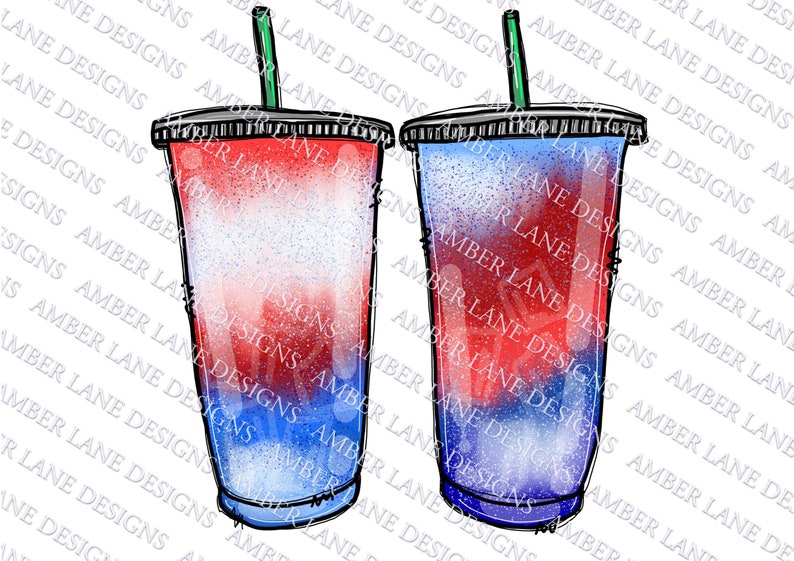 USA 4th July sublimation red white and blue colors Loaded Tea PNG