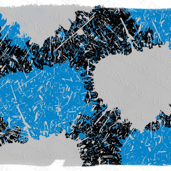 Blue Black and Sliver Paint Splatter background Sublimation png file