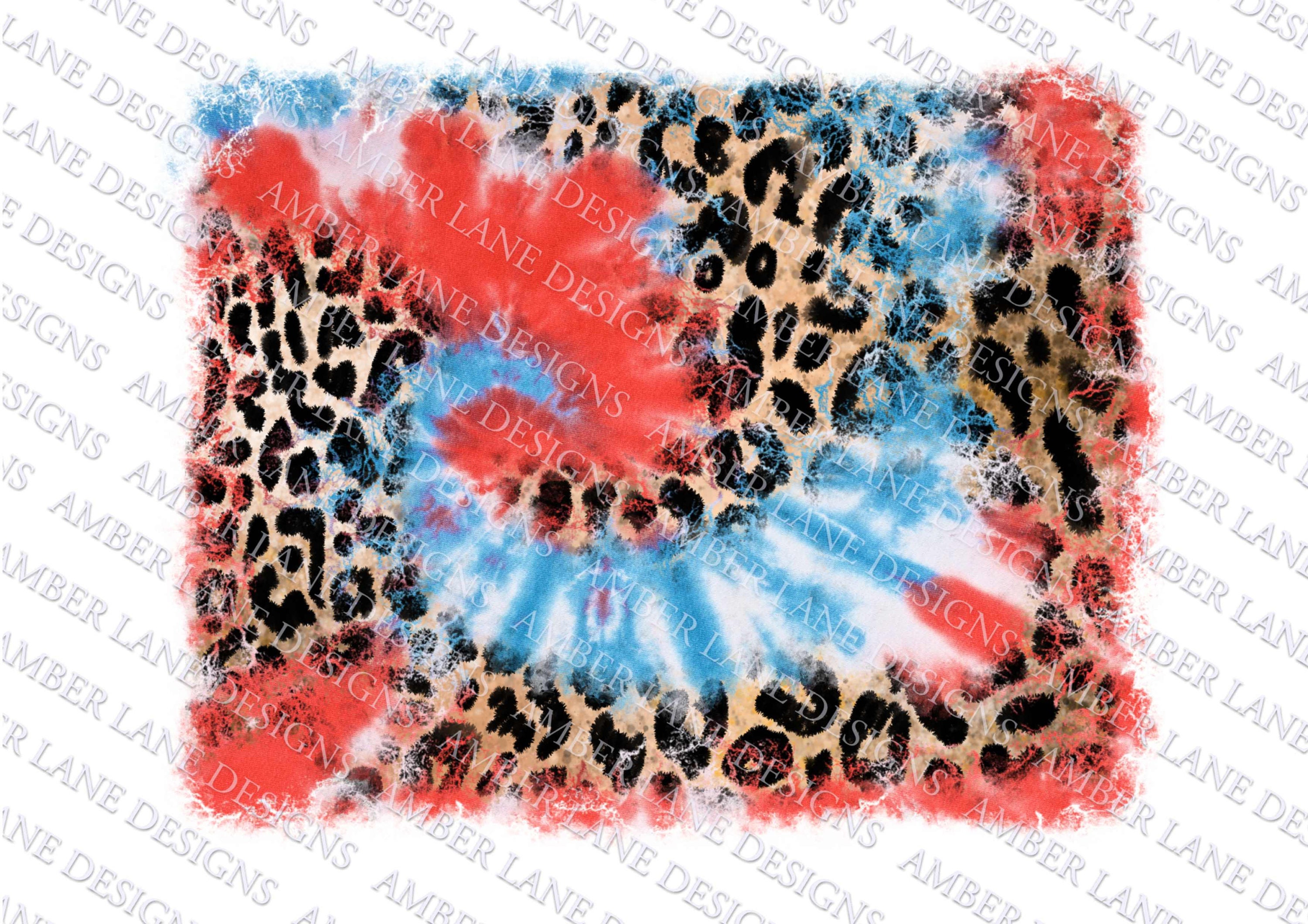 USA and leopard tie dye backsplash ,PNG file,