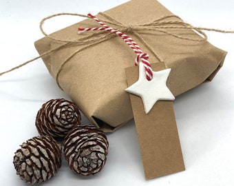 Wedding Favour 6.5cm Table place setting Star Gift Token Eco-Friendly Personalised Clay Star Magnet
