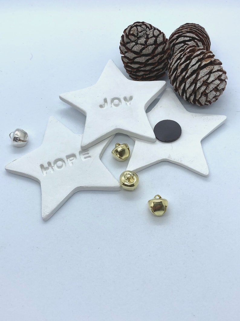 Wedding Favour 6.5cm Table place setting Star Gift Token Eco-Friendly Personalised Clay Star Magnet