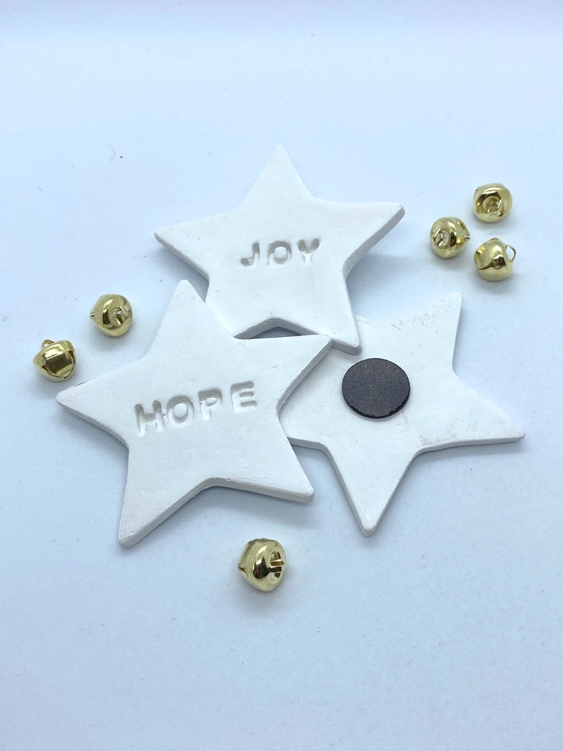 Wedding Favour 6.5cm Table place setting Star Gift Token Eco-Friendly Personalised Clay Star Magnet