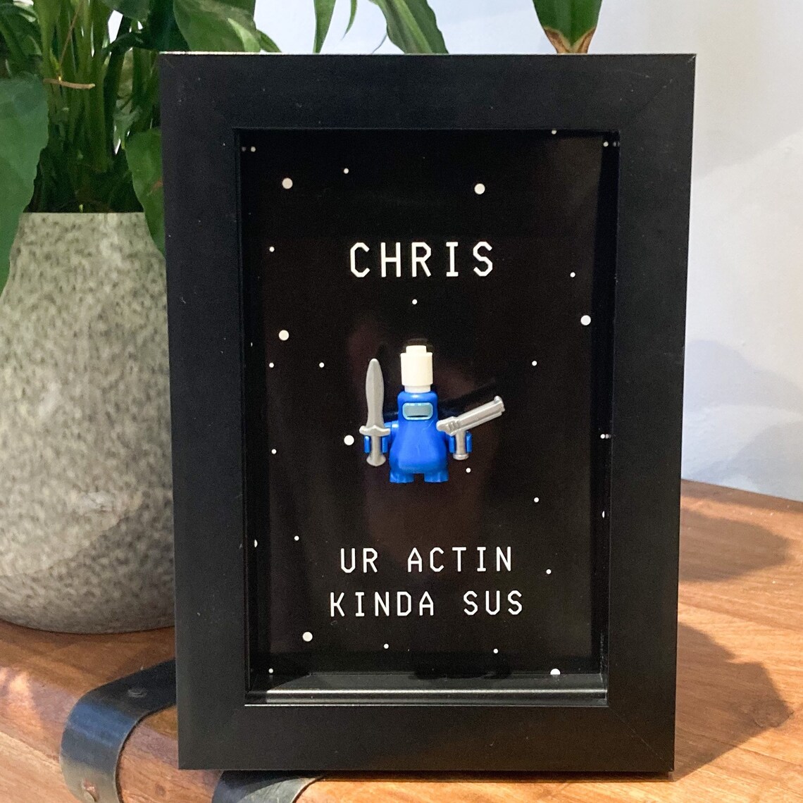 Personalised Among Us Minifigure Frame Ur Actin Kinda Sus Etsy