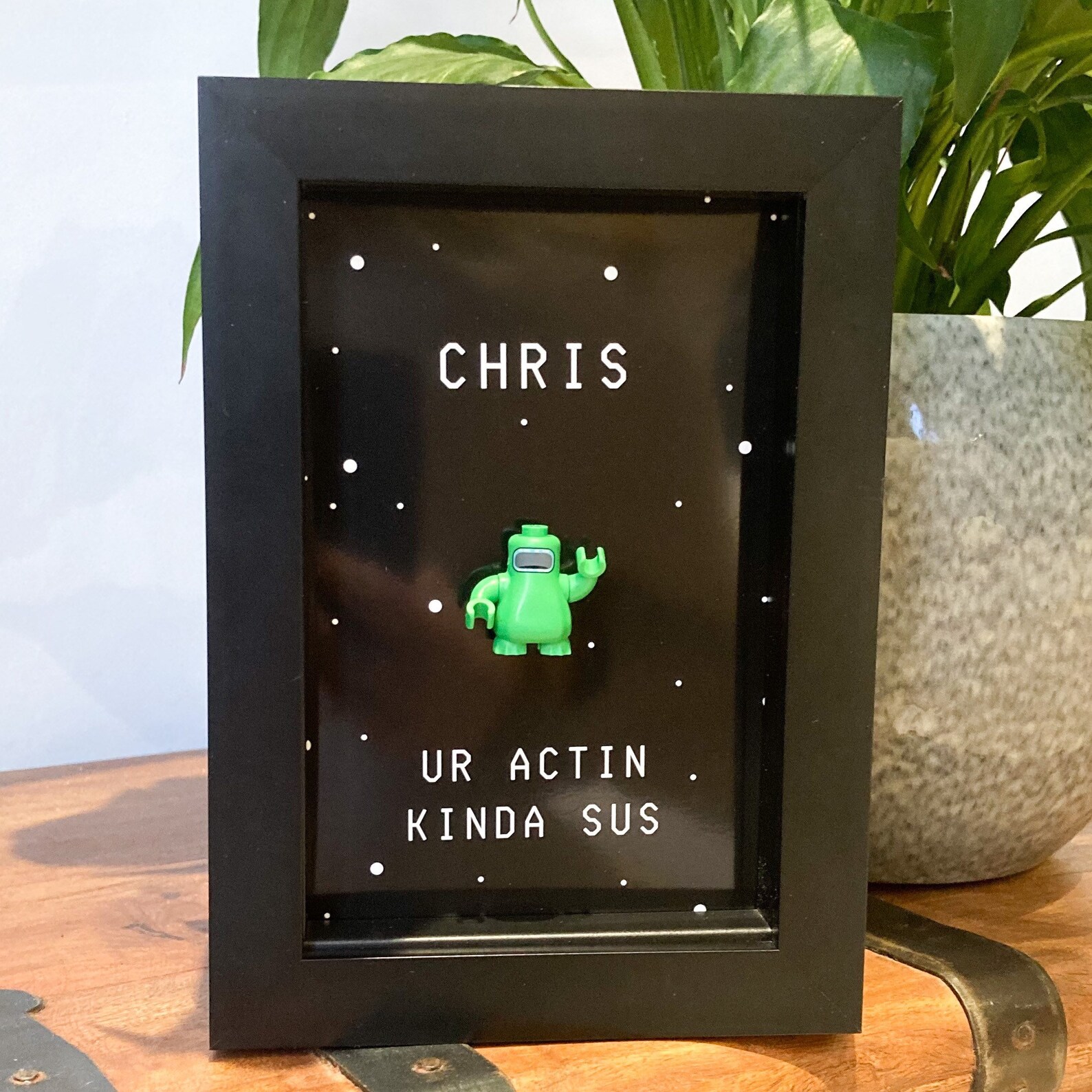Personalised Among Us Minifigure Frame Ur Actin Kinda Sus Etsy