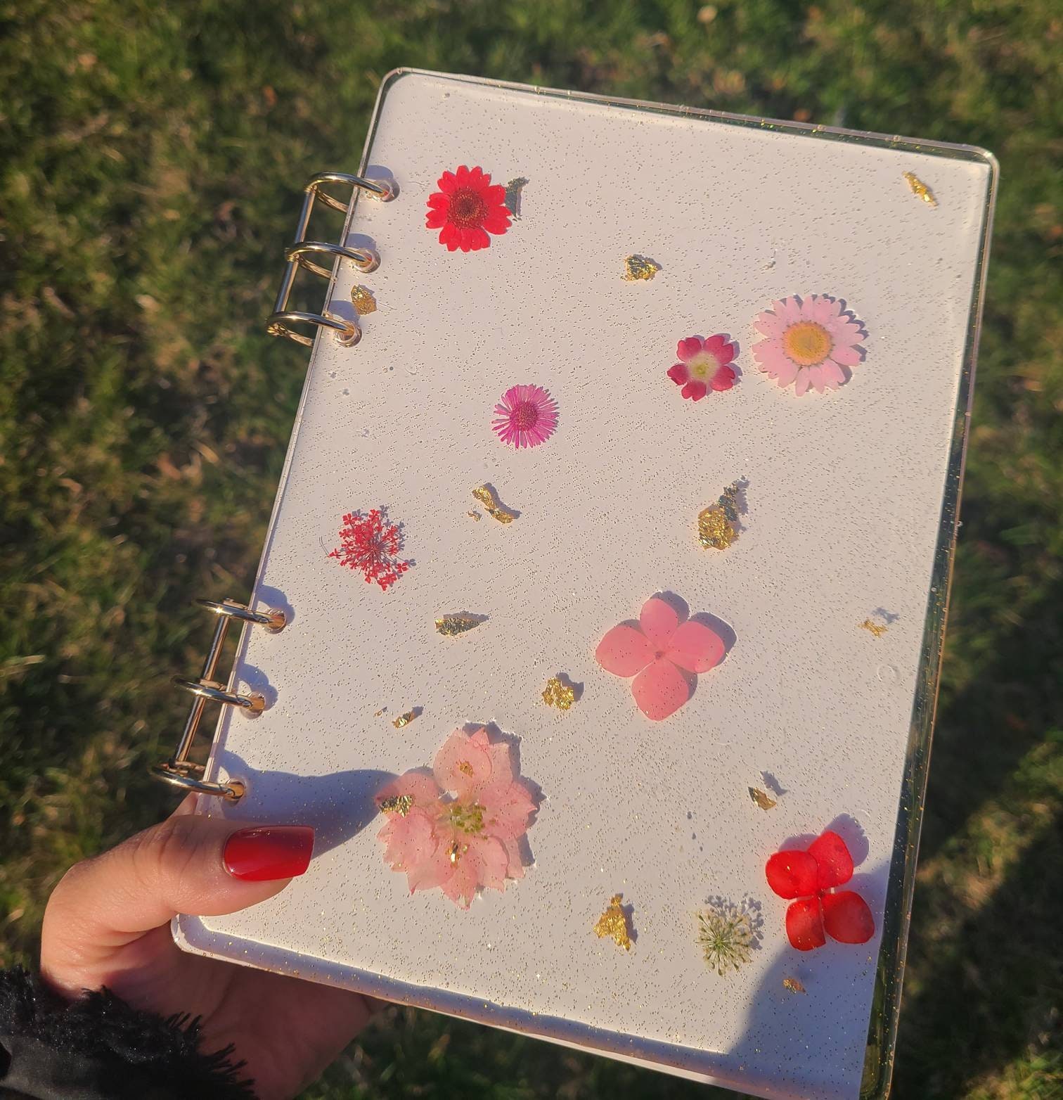 Personalized clear flower sketchbook Etsy