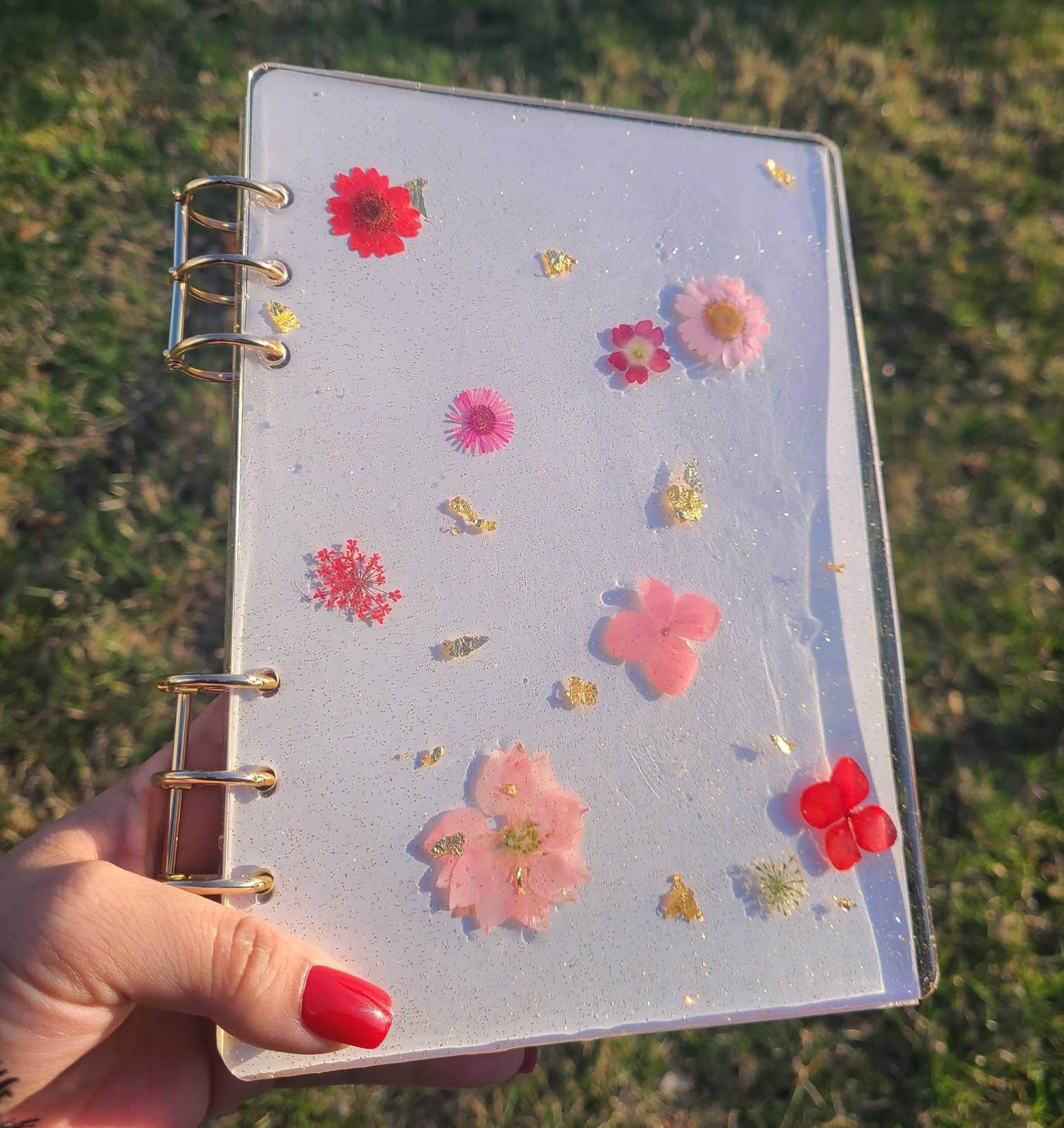 Personalized clear flower sketchbook Etsy