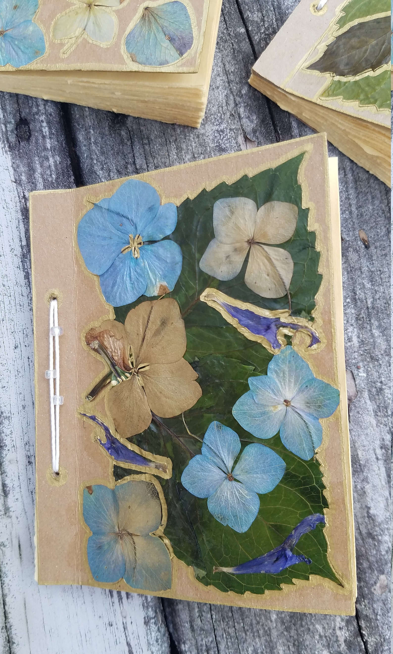 Handmade Journals / Tea Stained Pages / Dried Pressed Flowers Etsy