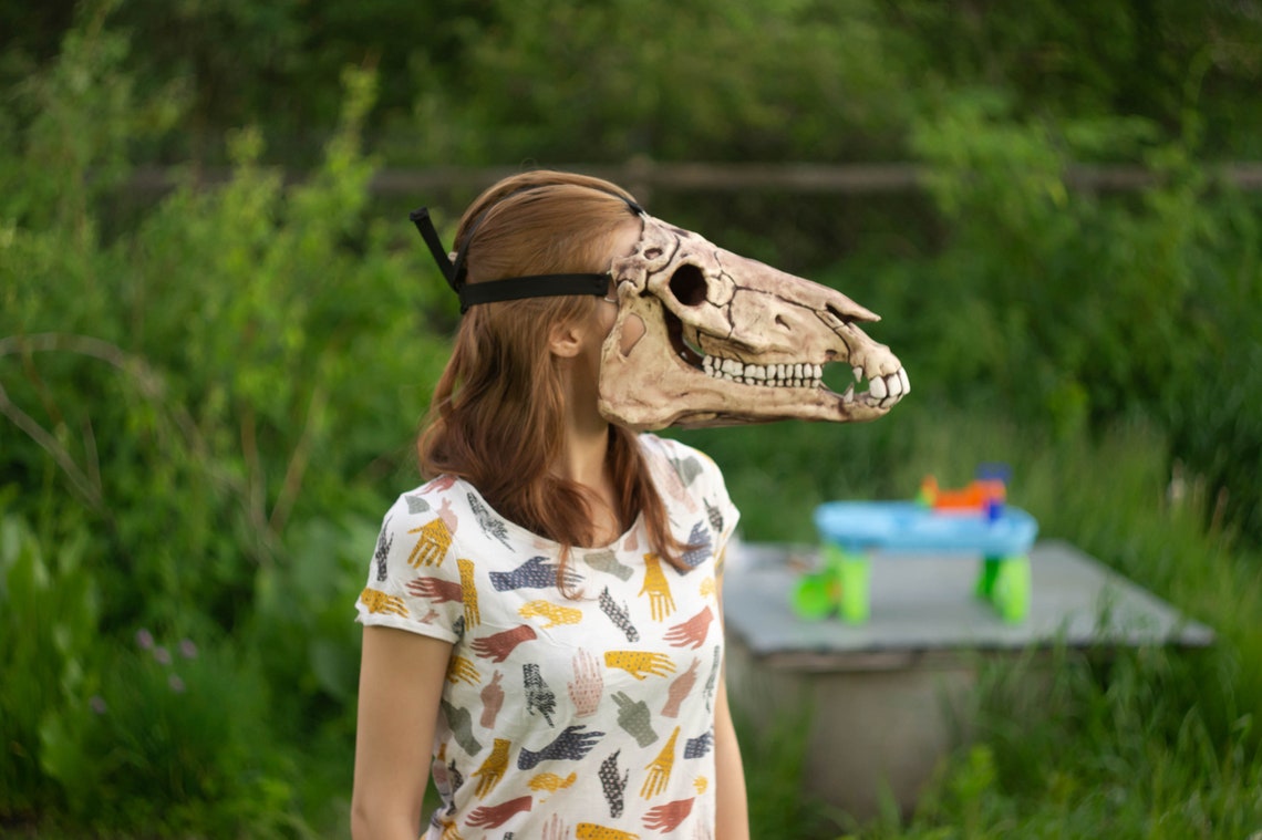 Horse with jaw skull mask Realist Halloween Costume Horror Etsy