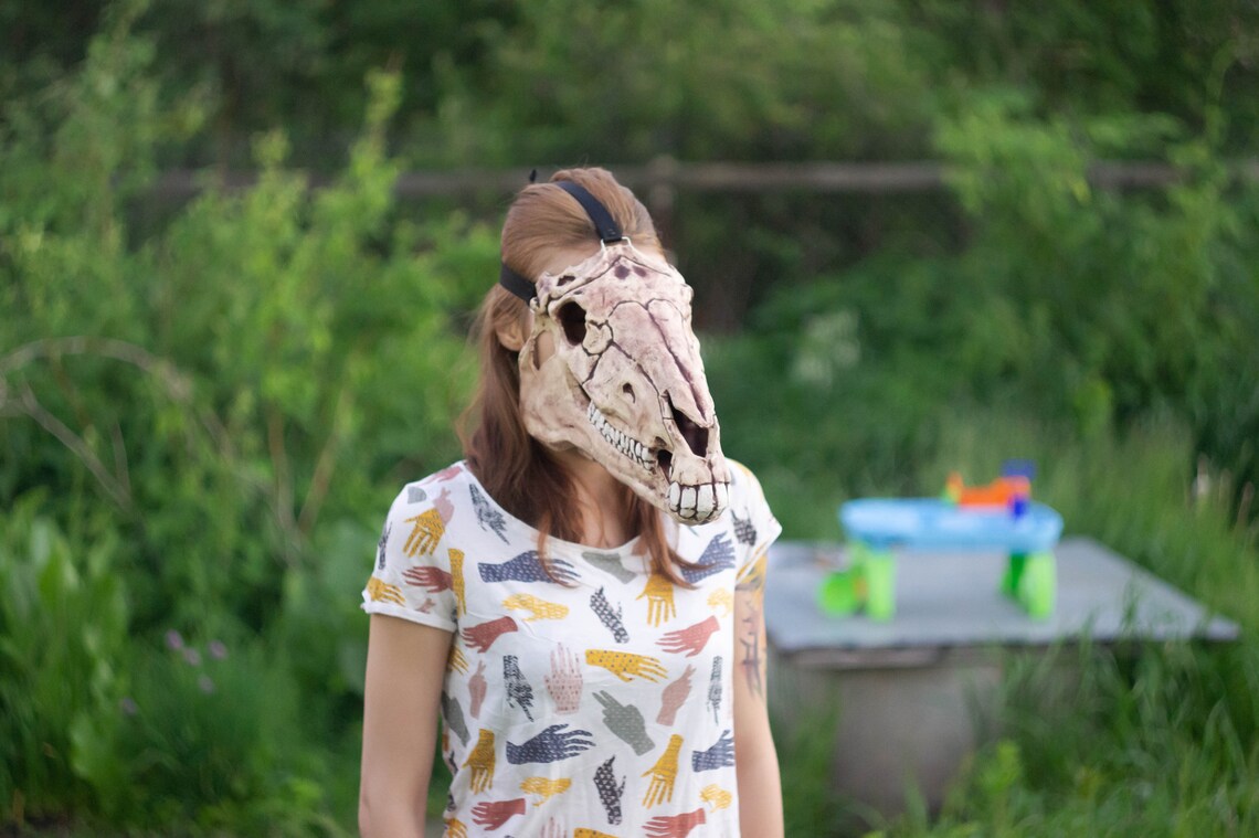 Horse with jaw skull mask Realist Halloween Costume Horror Etsy