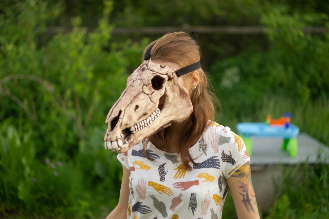 Horse with jaw skull mask Realist Halloween Costume Horror Etsy