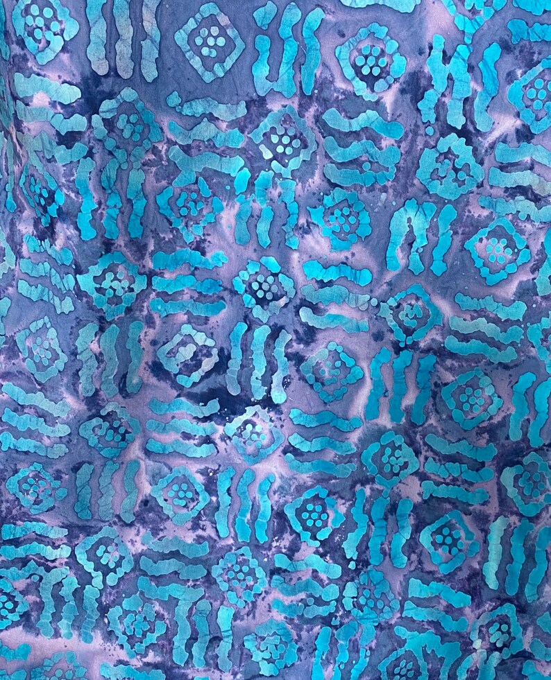 Freedom Fabric Turquoise Purple Batik Tye & Dye Print 100 Etsy