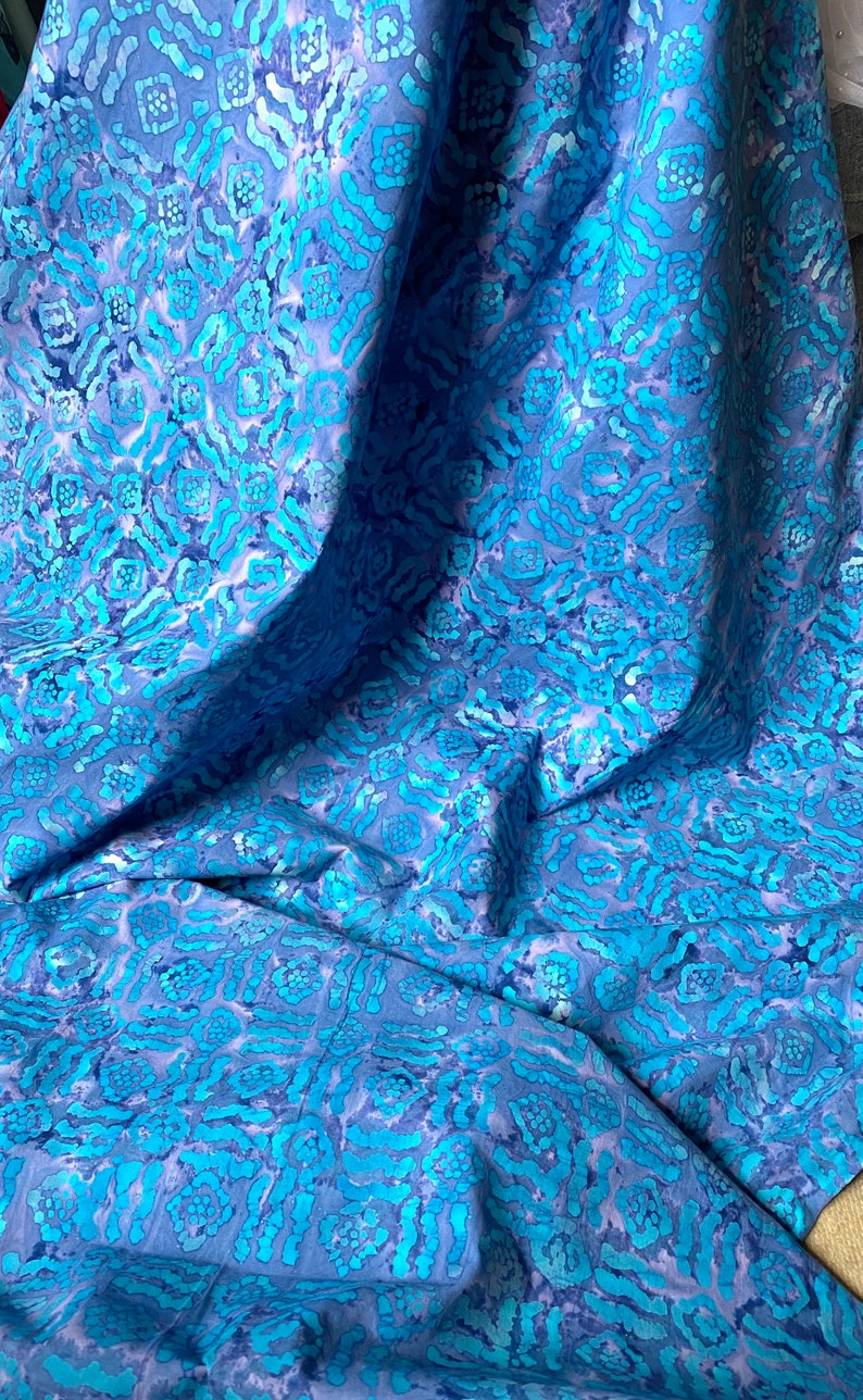 Freedom Fabric Turquoise Purple Batik Tye & Dye Print 100 Etsy