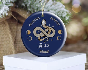 Personalized Gothmas Ornament, Gothic Ceramic Ornament, Christmas Keepsake With Gift Box and Ribbon, Custom 2026 Christmas Ceramic Ornament