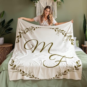 Custom Family Blanket, Personalized Last Name Initials Blanket, Anniversary Gift, Christmas Gift, Monogram Throw Blanket, House Warming Gift