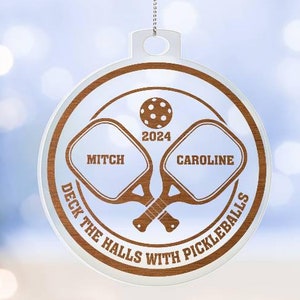 Pickleball Tree Ornament, Custom Name Pickleball Deck The Halls Ornament, Personalized Pickleball Lovers Christmas Gift, Pickleball Players