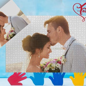 Personalized Photo Puzzle, Custom Photo Jigsaw Puzzle, Personalized Picture Jigsaw Puzzle, Couples Wedding Gift, First 1st Anniversary Gift