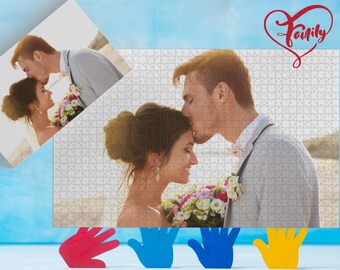 Personalized Photo Puzzle, Custom Photo Jigsaw Puzzle, Personalized Picture Jigsaw Puzzle, Couples Wedding Gift, First 1st Anniversary Gift