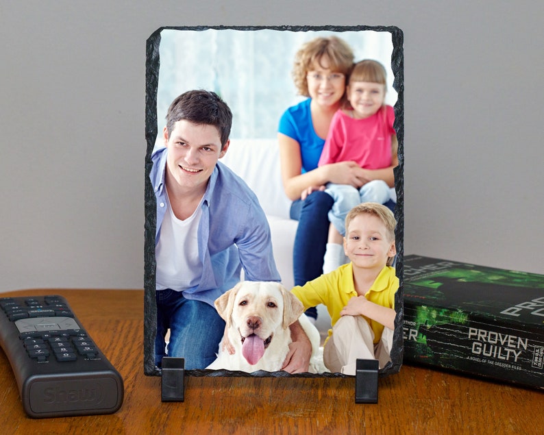 Grandma Gift Custom Photo Rectangle Decorative Stone Slate Your Family Personalized Christmas Gift Dog Cat Pet Great For Mom Image