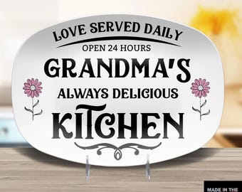 Grandma Kitchen Gift, Mothers Day Gift For Grandma, Grandma Kitchen Plate, Grandma Kitchen Decor, Nona Birthday Gift, Gigi Christmas Gift