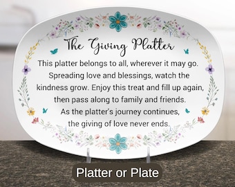 The Giving Plate Kitchen Decor Gift, Kitchen Display Platter, Housewarming Gift, Thank You Thanksgiving Gifts, Mom and Grandma Appreciation