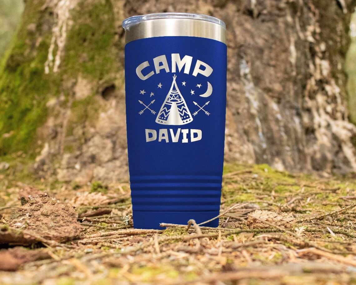 Personalized For Camping 20oz Tumbler Engraved Double Wall Etsy