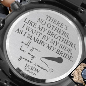 Groomsmen Proposal Gift, Custom Engraved Mens Watch, Groomsman Proposal Gifts, Groomsmen Gifts, Personalized Engraved Groomsman Watch Gift