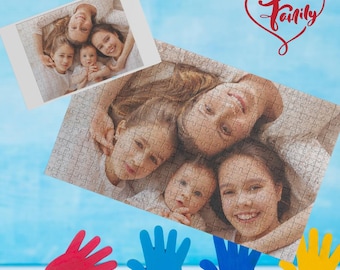 Puzzle photo personnalisé fête des mères, puzzle photo personnalisé, puzzle photo personnalisé, 1000 pièces, cadeau puzzle de famille