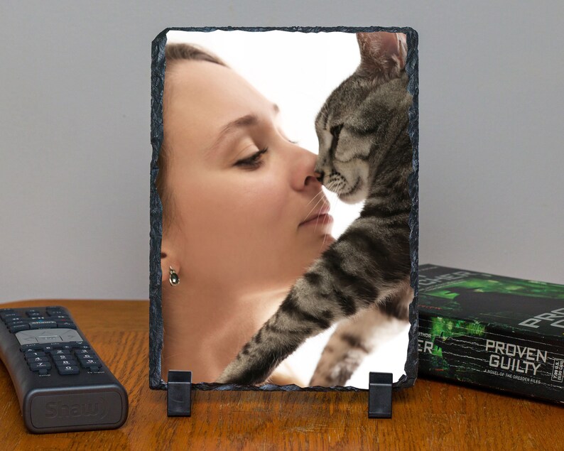 Grandma Gift Custom Photo Rectangle Decorative Stone Slate Your Family Personalized Christmas Gift Dog Cat Pet Great For Mom Image